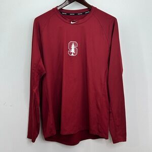 Nike Pro Long Sleeve Shirt XL Men Stanford Athletic Training Red Logo